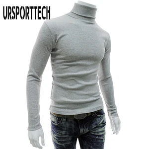 Мужская футболка с длинным рукавом и высоким воротом, из хлопка