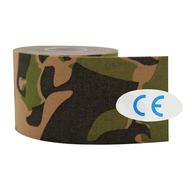 Sport Tape Army 5 м эластичная спортивная повязка, лента для защиты колена, самоклеющаяся, хлопок, эластопласт, повязка, Кинезиология мышечная лента для ног, лодыжки - Цвет: Sport Tape Army