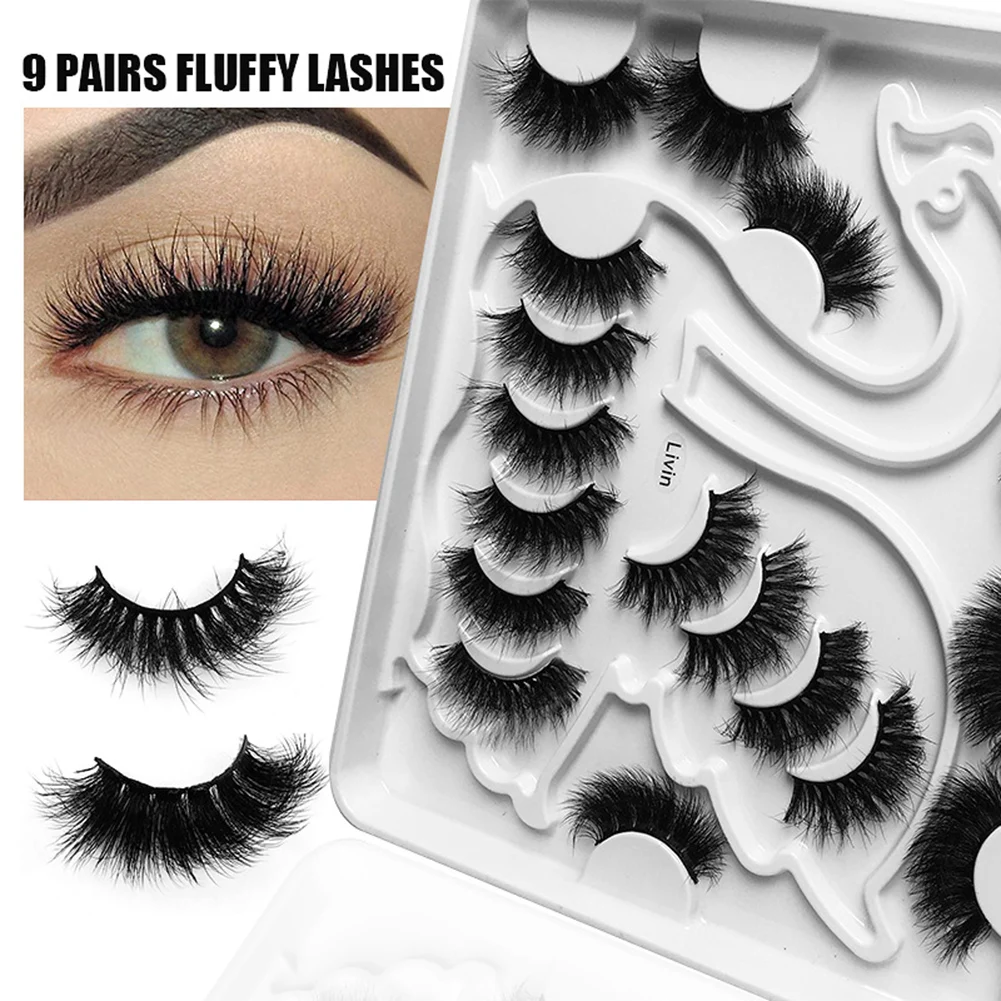 

8D False Eyelashes Natural Mink Lashes Artificial Cat Eye Fake Eye Lash Extension Fluffy Soft Wispy Volume Cross Eyelash