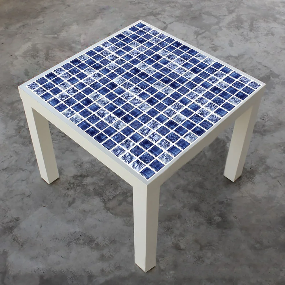 18 шт./лот 3d-стикер для настенной плитки из синего стекла мозаика | Дом и сад