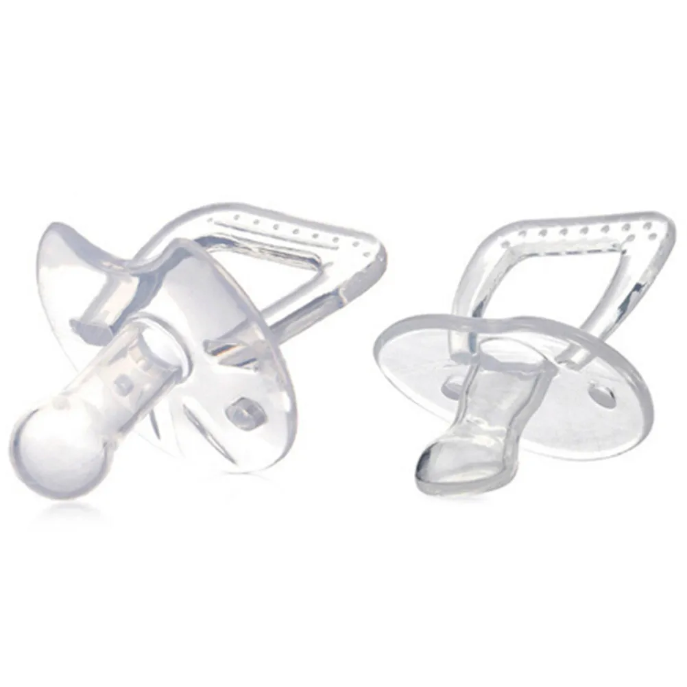 

1PCS Toddler Pacifier Flat Round Nipple Silicone Gel Love Heart Shape Simple Clear Transparent Safe Baby Care Infant