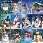 Алмазная живопись Рождественский Снеговик, наборы для вышивки крестом, зимняя мозаика 5D сделай сам, для домашнего рождественского декора