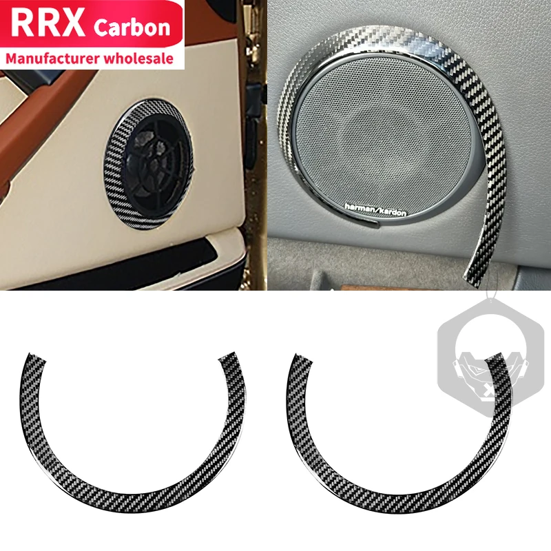 

RRX Carbon Fiber Front Door Speakers Rings Stickers For BMW 6 Series M6 E63 E64 2004-2010 Car Interiors Accessories