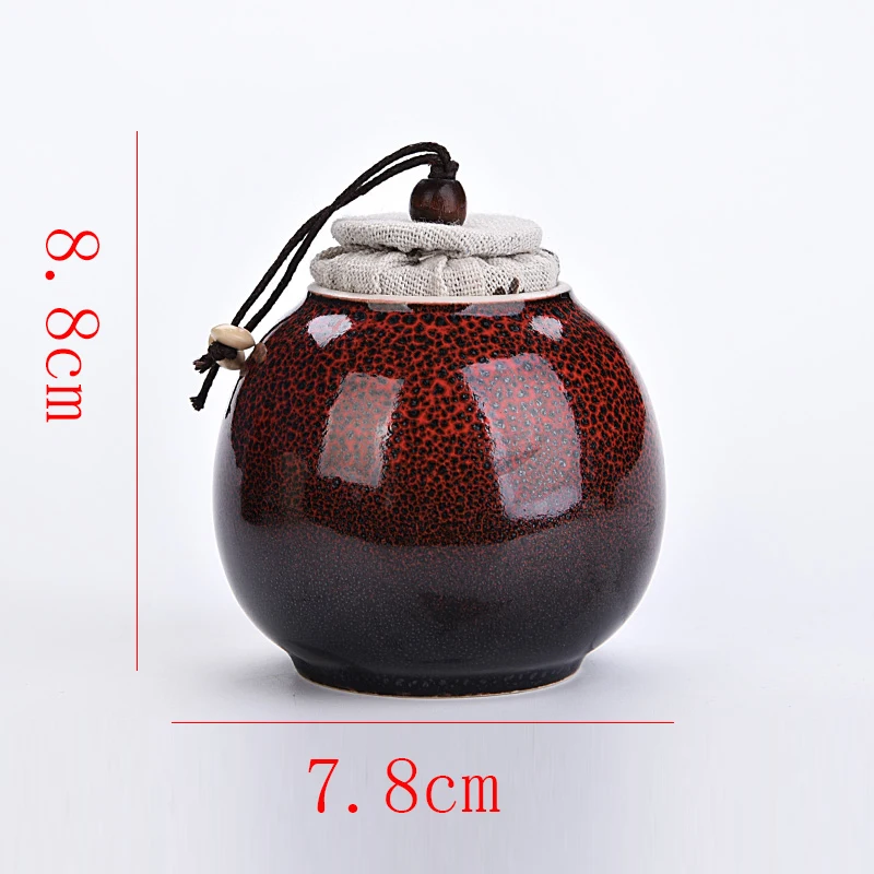 Black Ceramic Tea Caddy Portable Candy Box Home Sealed Coffee Bean Flower Storage Jar Moisture-proof Kitchen Food Container |