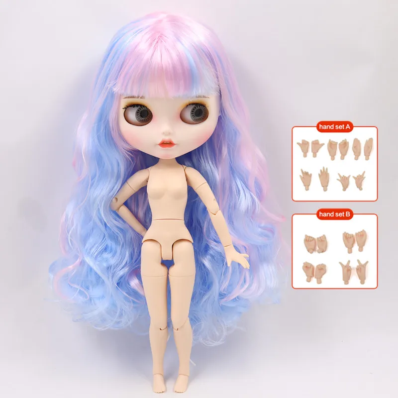 Nude doll ICY Blyth кукла на заказ с руками Набор для тела Новая Улыбка Рот матовое лицо 1/6 игрушки BJD DIY модные куклы подарок для девочки специальное предложение - Цвет: Nude doll