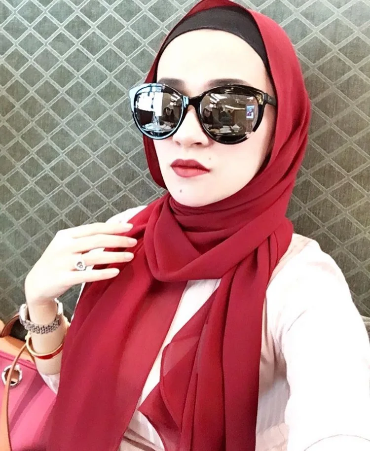 

2021 Hot Sale Bubble Chiffon Scarf Shawls Big Size 180*85cm Two Face Plain Solider Colors Hijab muslim scarves/scarf 22 colors