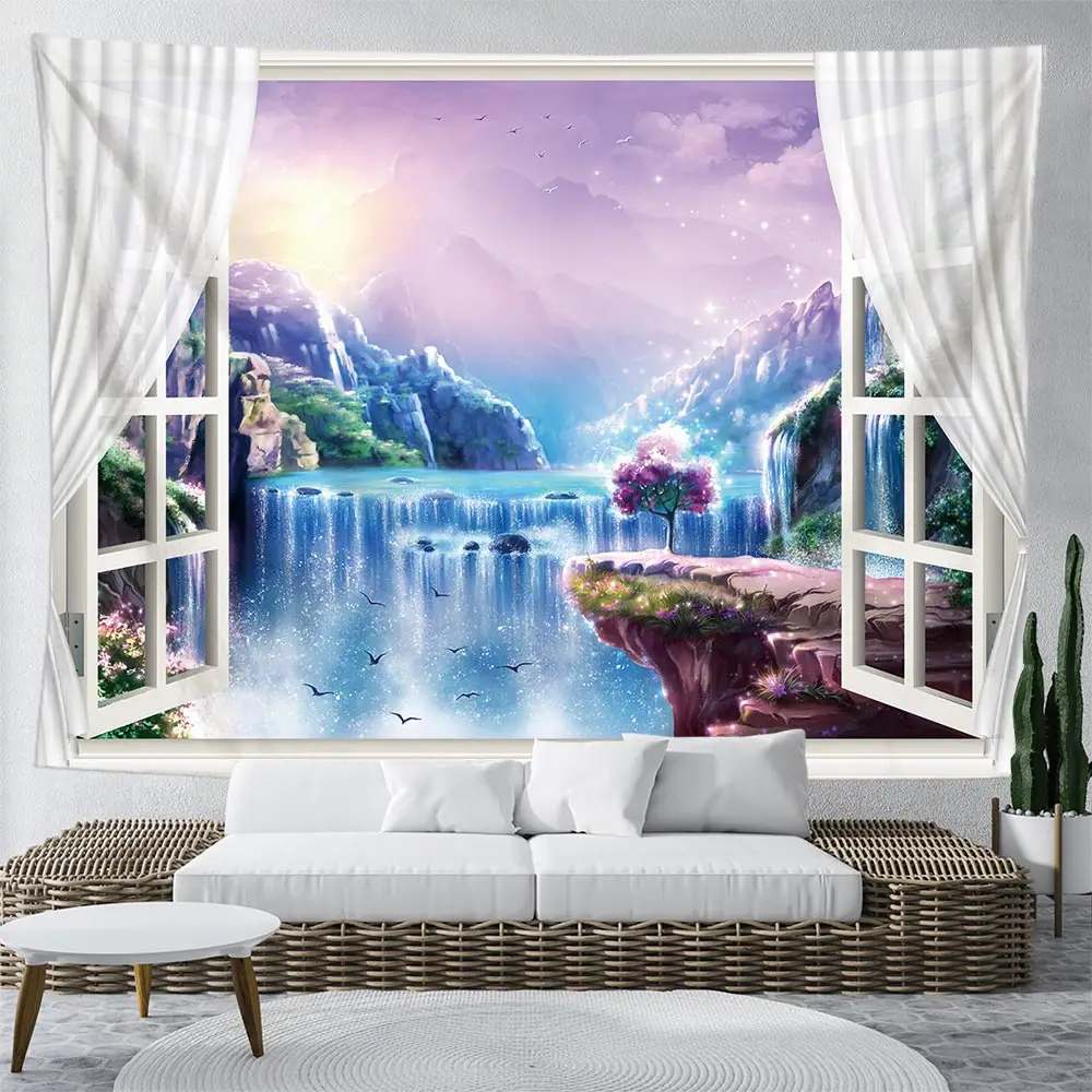 

Настенные гобелены, скандинавский Декор для дома, настенная художественная скатерть для спальни, ландшафт, фантастический гобелен
