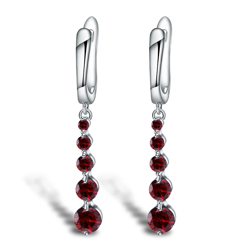 GEM'S BALLET 2.67Ct натуральный красный гранат драгоценный камень Висячие серьги чистый 925 пробы серебро элегантные серьги для женщин хорошее ювелирное изделие