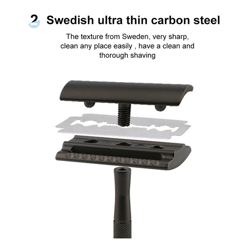 

1Pcs Men's Razor Manual Safety Enclosed Double-Edged Blade Men's Razor Vintage Razor Shaving Knife