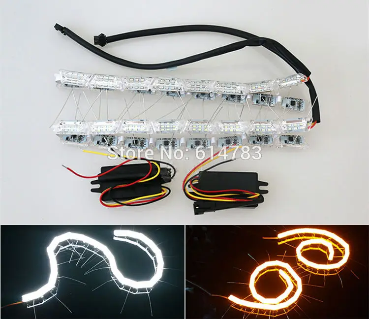 Новый стиль потока! Двухцветная белая/Янтарная гибкая светодиодная лента с