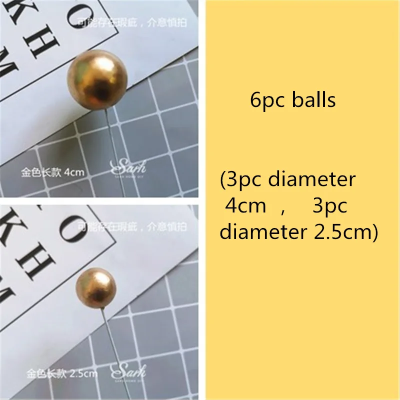 6pc gold balls Ракета астронавт космический корабль украшения "Oh Baby" С Днем Рождения Торт Топперы Свадебные Детские шоу приспособление для выпечки Ins прекрасные подарки - Цвет: 6pc gold balls