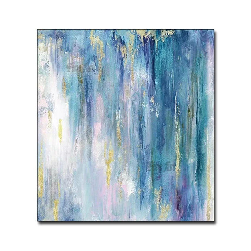

New Arrivals Hand-painted High Quality Abstract Oil Painting on Canvas Beautiful Blue Abstract Oil Painting for Living Room