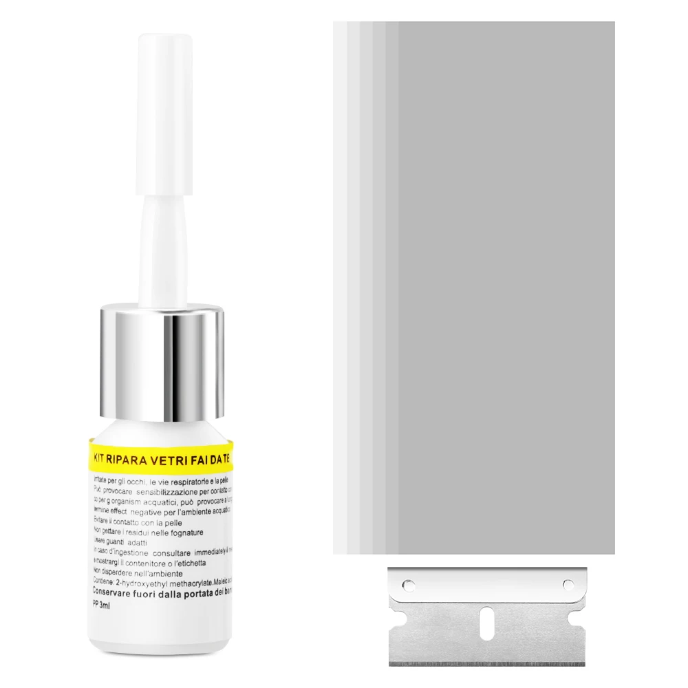 Ремонтный набор для автомобиля "Nissan Qashqai J11 J10 Juke Nismo X-Trail Patrol Terrano" с жидкостью Nano для восстановления трещин на лобовом стекле.