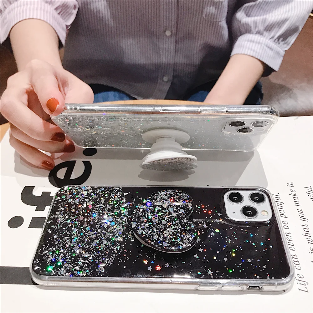 

Stretch Stand Phone Case For Huawei Mate 9 Pro 10 20 Lite 30Pro Beautiful Glitter 20x 5G Y5 Y6 Y7 Y9 Y8s Y5P Y6P Protective Case