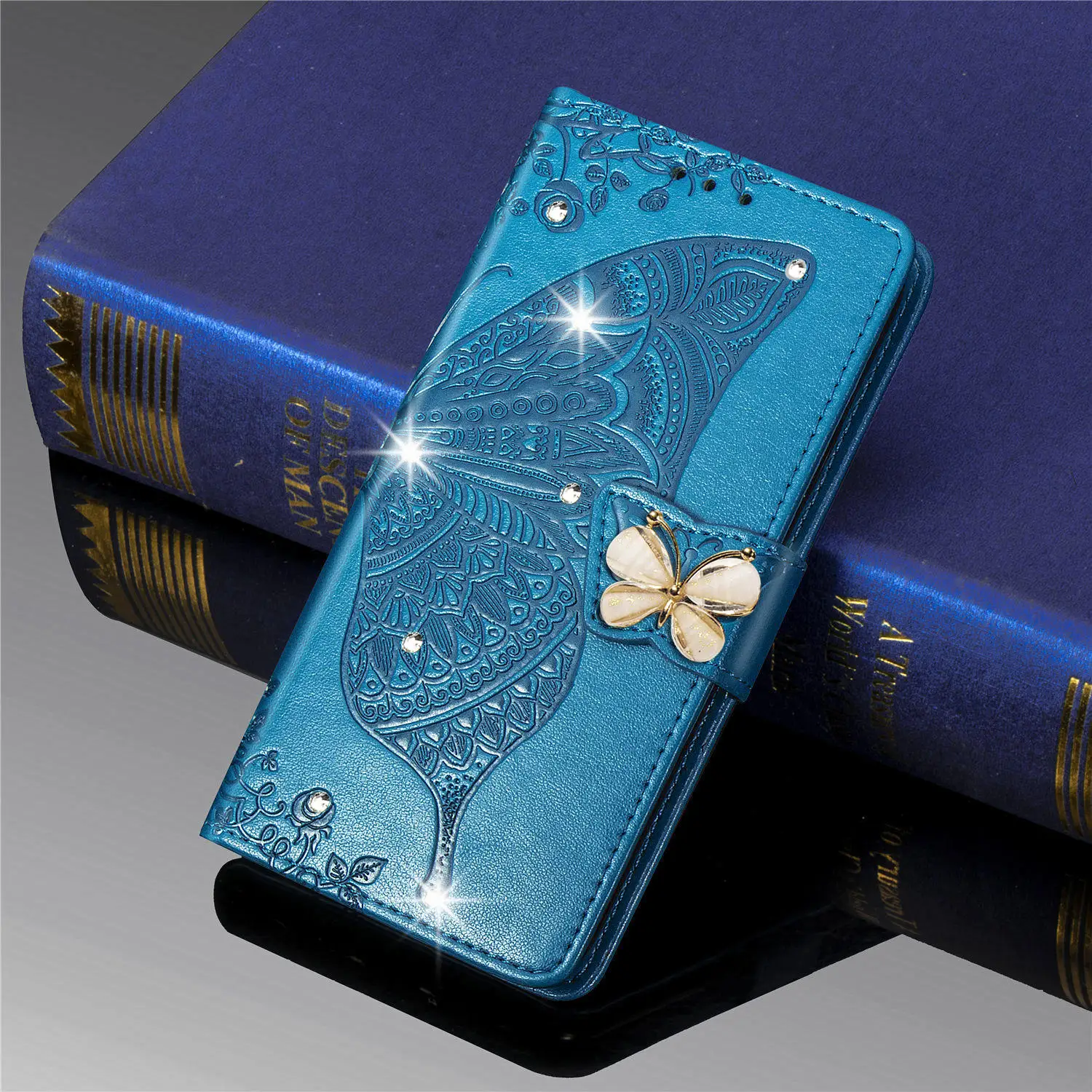 Чехол для OPPO A5 2020 роскошный блестящий чехол кошелек из искусственной кожи с 3D