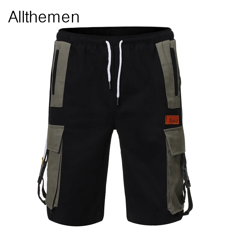 Мужские короткие брюки Allthemen повседневные свободные с цветными блоками стильные