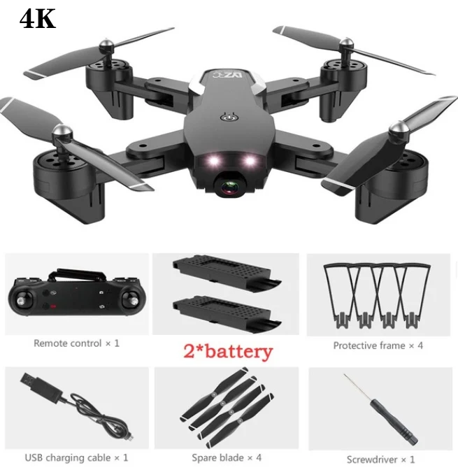 Black 4K 2B L107 Дрон 4K 2,4G wifi FPV с широкоугольным двойным HD Вертолет камеры игрушка 20 минут долгое время полета складной портативный - Цвет: Black 4K 2B