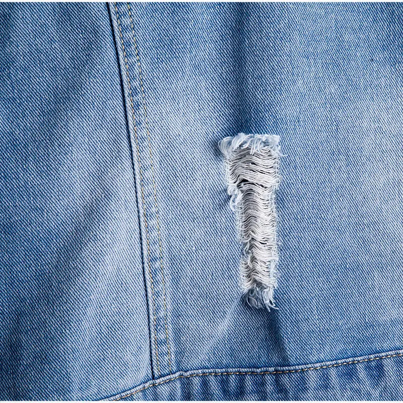 Женская укороченная джинсовая куртка большого размера светильник синий Бомбер