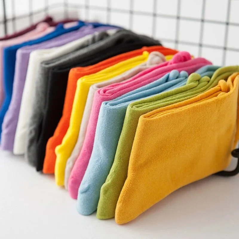

Clearance Sale 5 Pairs/Lot Women's Socks Casual Solid Cotton Short Socks Candy Color Summer Breathable Harajuku Streetwear Socks