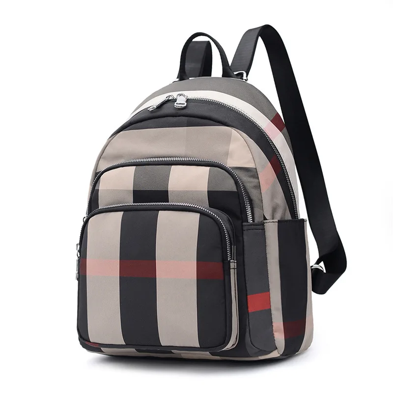 

YS-68003 # новая модная повседневная легкая женская нейлоновая школьная сумка для студентов колледжа женский полосатый рюкзак