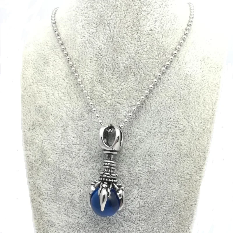 

Looker Stainless Steel Dragon Talon Claw Necklace Pendant With Stone Free With Chain Punk Men's Jewelry