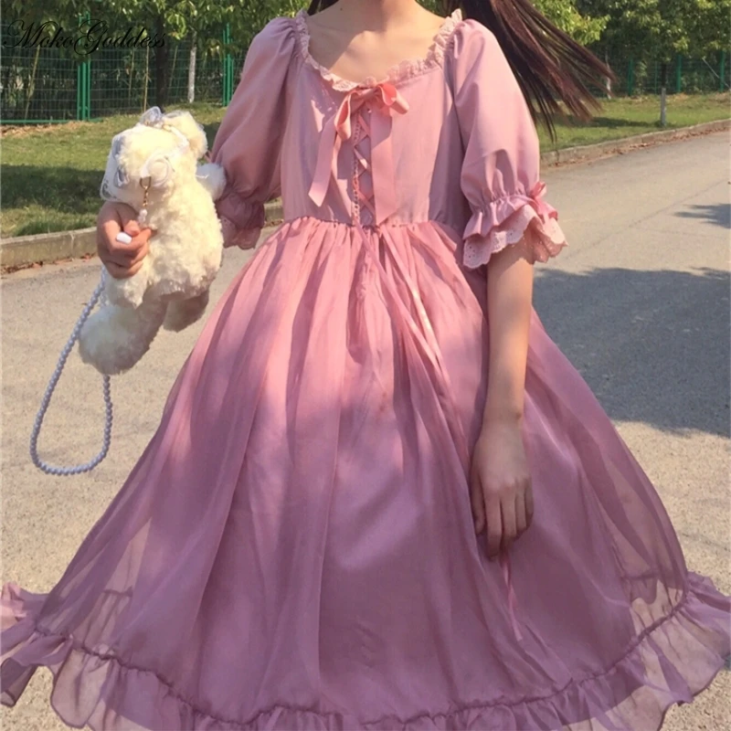 Красивое кружевное нишевое платье с рюшами и высокой талией готическое в