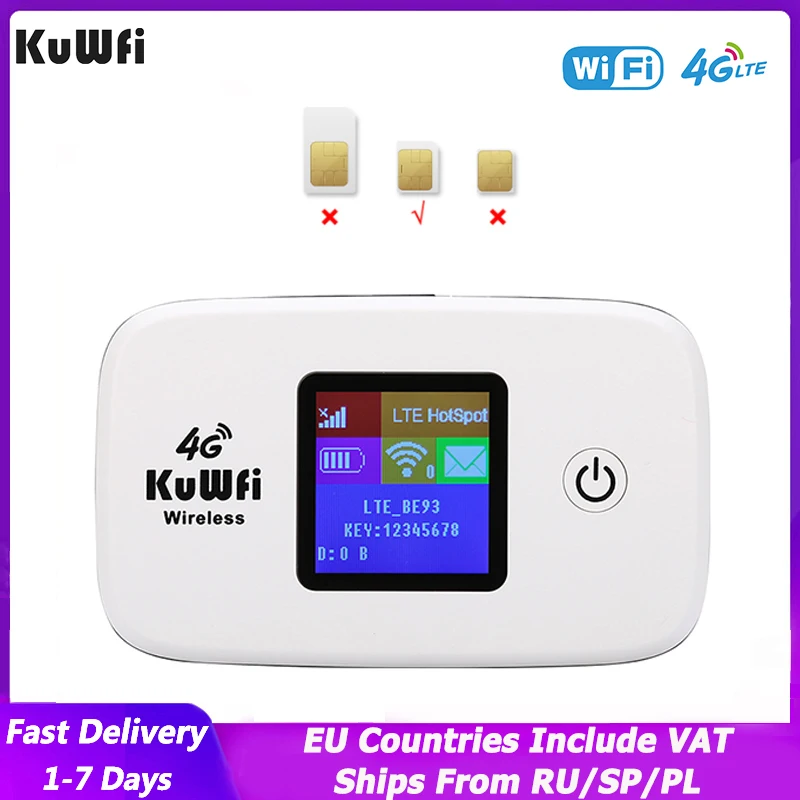 

KuWFi Mobile wifi роутер 150Mbps Unlocked Mobile Wi-Fi Hotspot Device High Speed Wi-Fi Portable роутер wi fi с сим картой