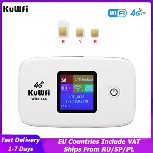 kuwfi 4g wifi router 150mbps unlocked 3g 4g lte wireless portable mobile hotspot car wi fi router with sim card slot free global shipping
