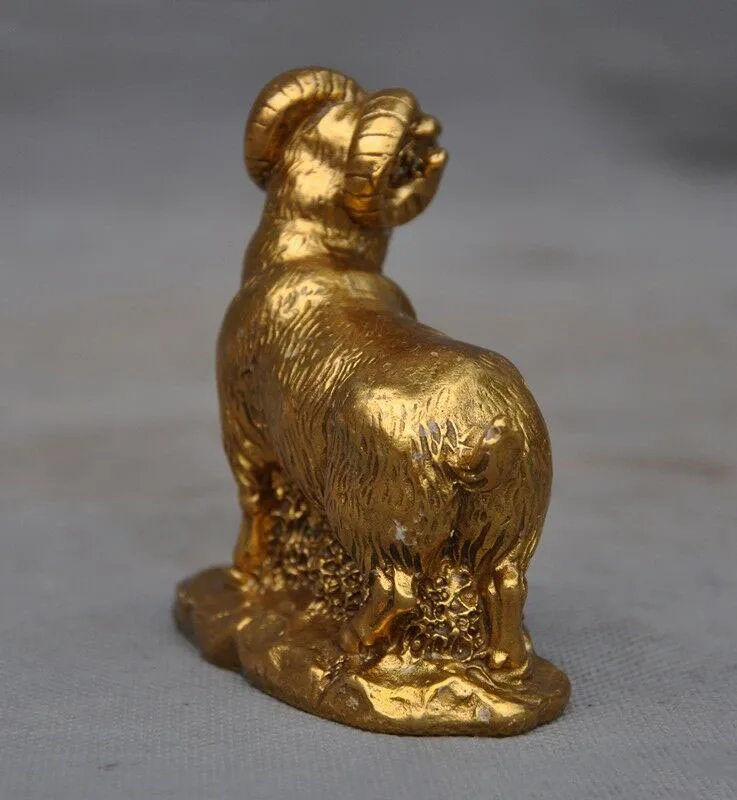 China Chinese brass Feng Shui auspicious Sheep goat ram Zodiac animal statue | Дом и сад