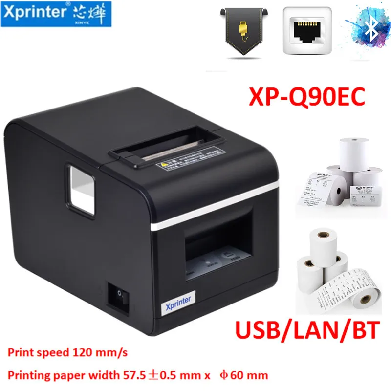 Xprinter Q90EC высококачественный 58 мм Bluetooth авторезак термочековый принтер