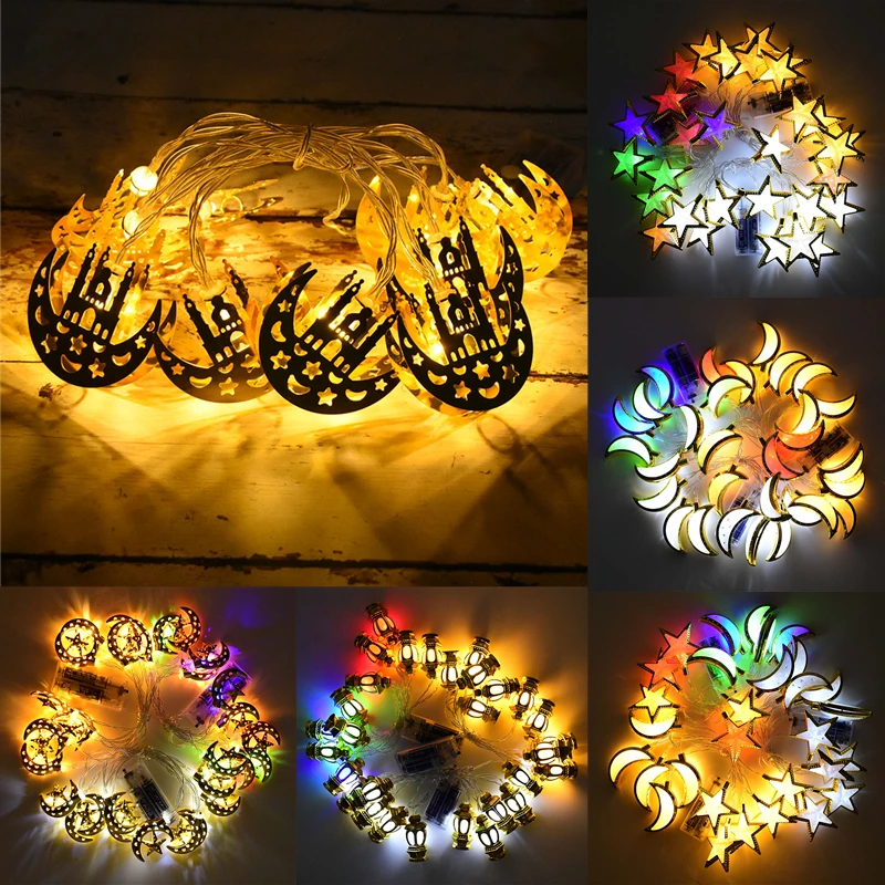 

Eid Mubarak Moon Star Led Light String Ramadan Decoration Hajj Ramadan Kareem Eid Al Adha Festival Party