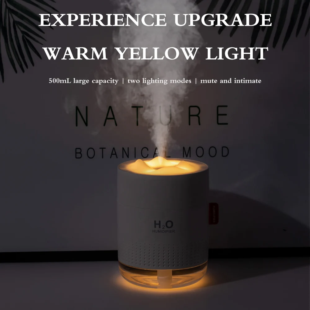 Ультразвуковой увлажнитель 500 мл большой емкости Snow Mountain USB настольный мини