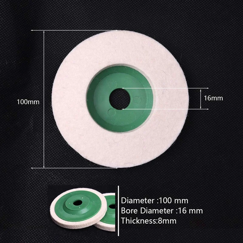 

10Pcs 100Mm 4 Inch Wool Buffing Round Polishing Wheels Pads Polisher Wheels for Copper Iron&Aluminum Metal Polishing Tools