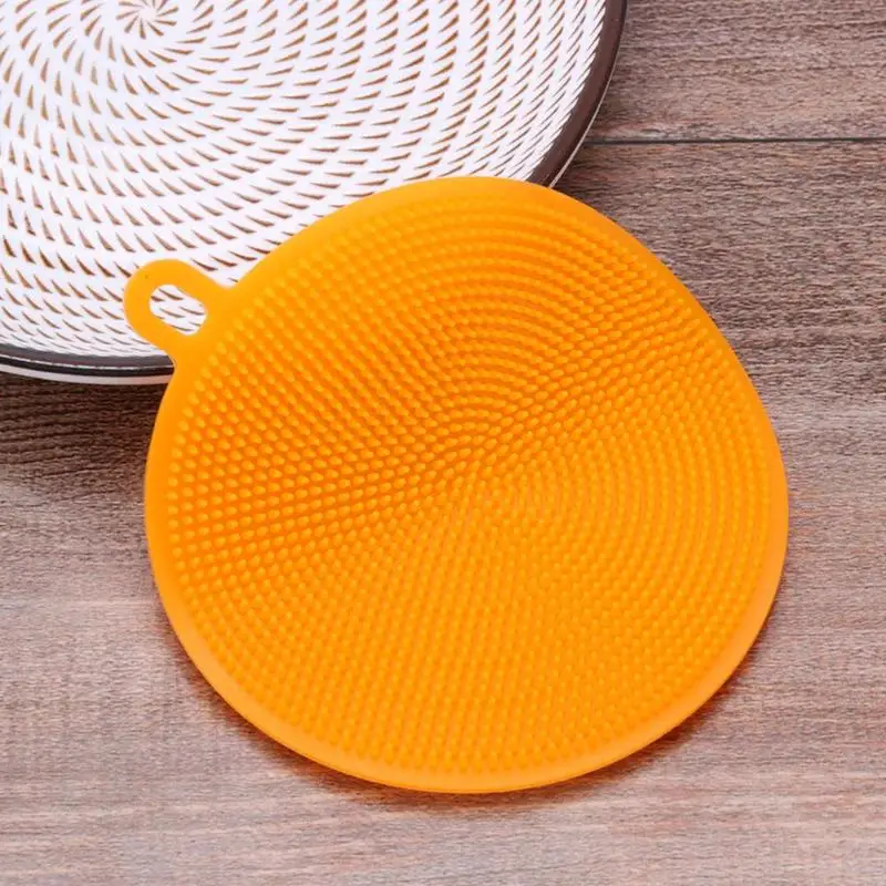 6 цветов круглая силиконовая щетка для мытья посуды кастрюля миска губка