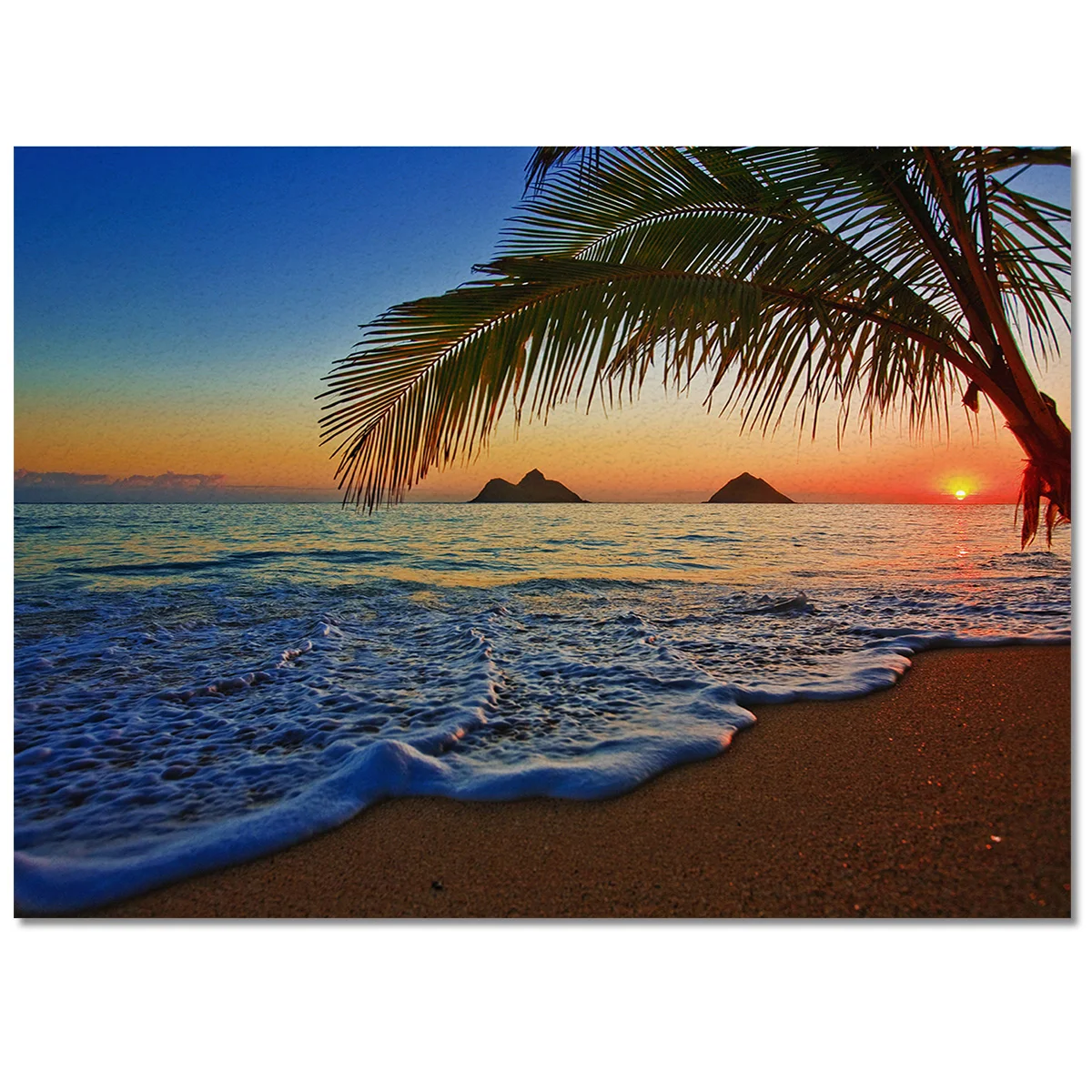 Коврик для кухни с кокосовым деревом и закатом прикроватный напольный мат