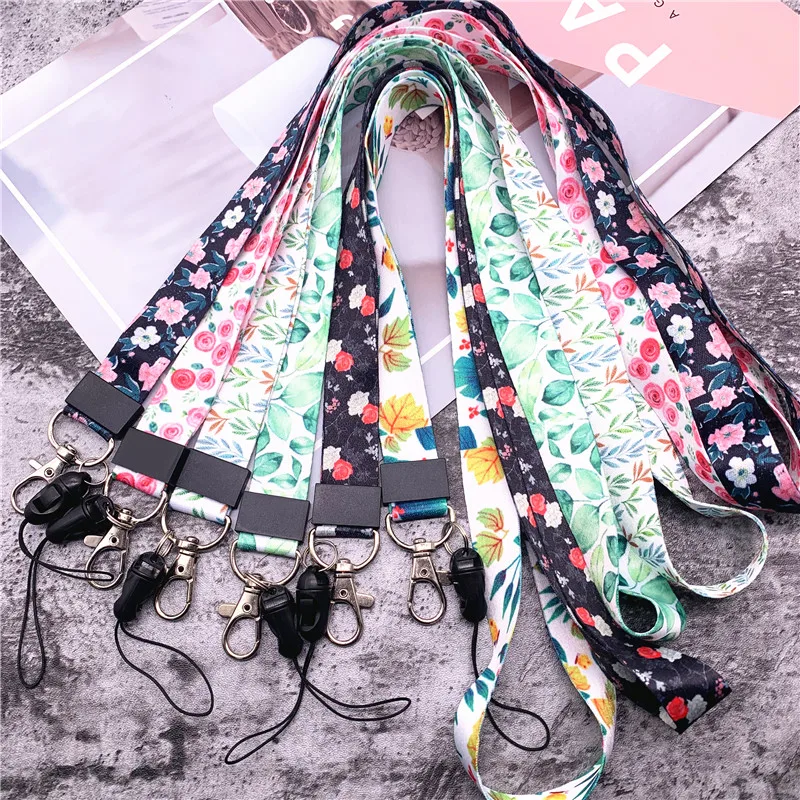 

Ремешок для телефона с цветами для ID-карты, брелок на шею для телефона, ремешок на шею для смартфона, 50 цветов, лето
