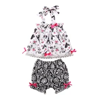 aa 2020 toddler baby girl set summer clothes paris tower tops skirt mini dress shorts pants casual girls clothing