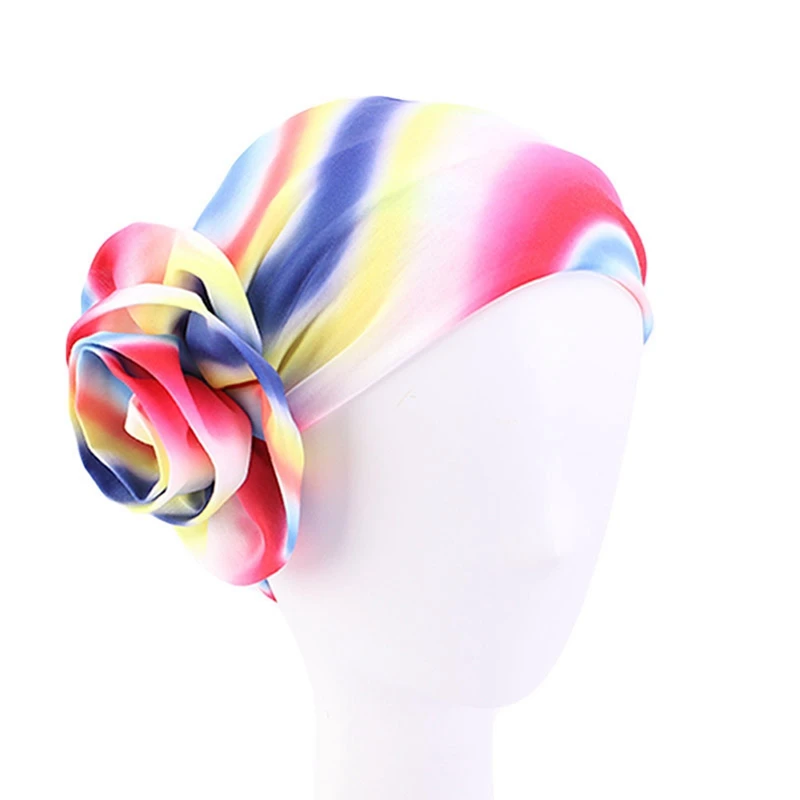 

New fashion Women African pattern flower turban Muslim Turban headscarf headwrap Ladies Chemo Cap Bandanas Hair Accessories