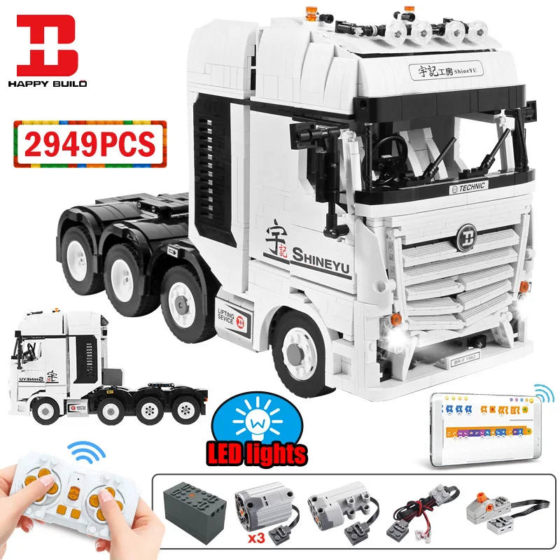 

2681pcs City APP RC Truck Car Building Blocks MOC Remote Control Programming Trailer Vehicle Bricks Toys For Children