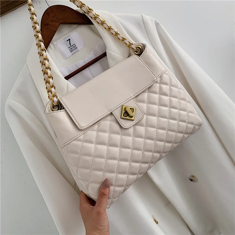 

Fashion Shoulder Bag Rhombus Chain Big Bag Female 2020 New Style Fashion Korean Style Women's High Quality Messenger Bag