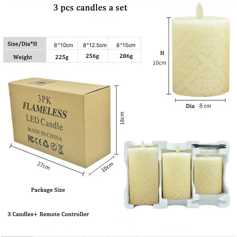 

Multicolor LED Candles Hollow Pattern Remote Control Electronic Birthday Candle Romantic Wedding Smokeless Decorative Candles