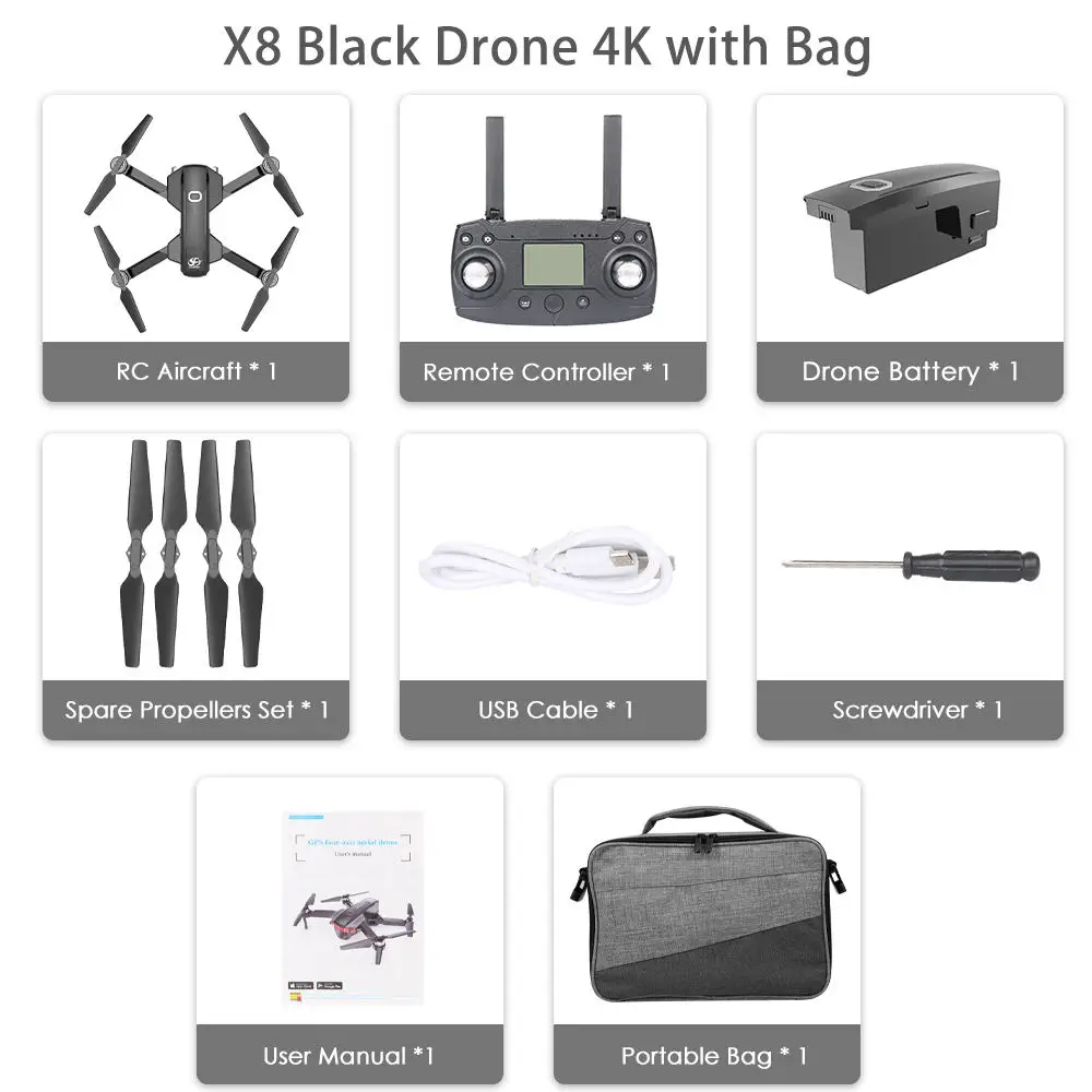 CSJ X8 5G Wifi FPV gps Радиоуправляемый Дрон с камерой 4K HD с камерой в виде точки полета видео 1000 м бесщеточный Радиоуправляемый квадрокоптер с портативной сумкой - Цвет: 1 Battery