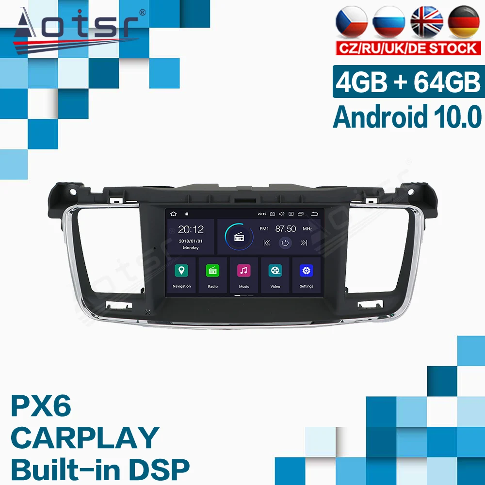 

Aostr Android Car Radio For Peugeot 508 2011 2012 2013 2014 - 2018 With Car Multimedia Player Auto Stereo GPS 4G+64G Head Unit
