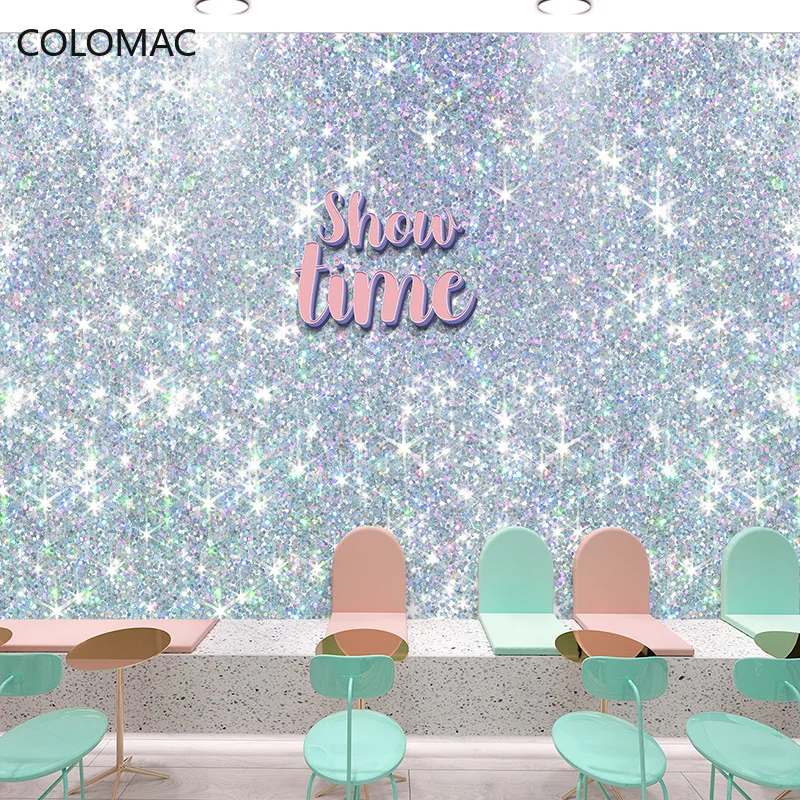 

Colomac Custom 3D Glitter Lattice Wallpaper KOL Selfie Hall Background Mural Wall Stickers Home Decor Living Room Dropshipping