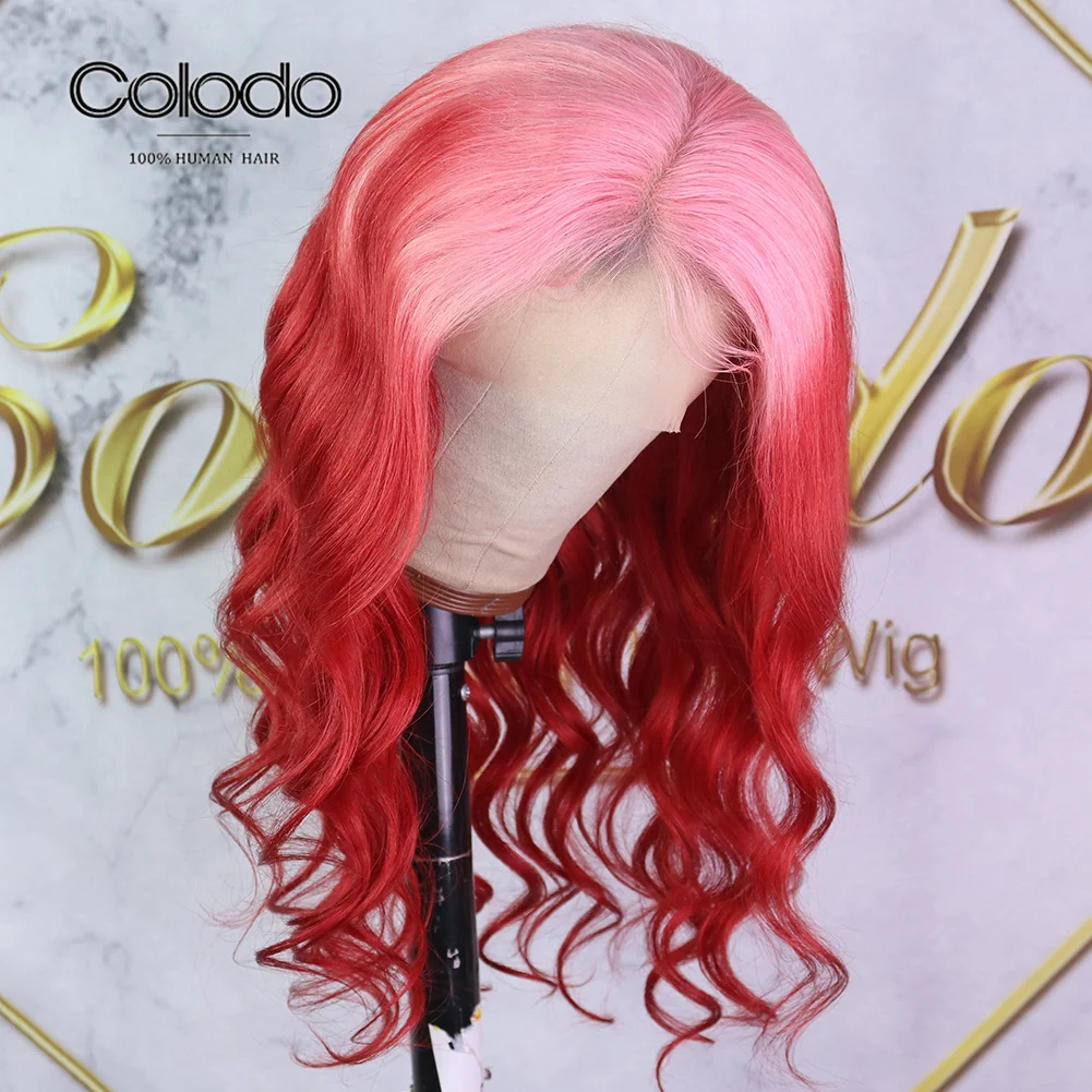 Цветной бразильский парик на сетке спереди с детскими волосами неповрежденные