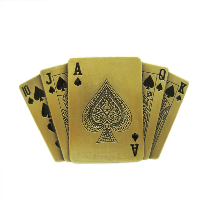 

Retail Distribute Antique Bronze Plated Royal Flush Spade Casino Lighter Belt Buckle also Stock in US BUCKLE-LT031AB