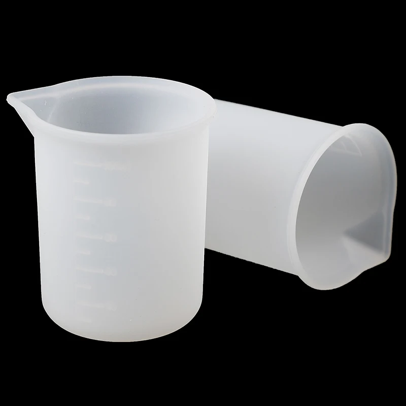 

2PCS 100ml Transparent Silicone Cup Scale Crystal Glue Measuring Cup Reusable Measuring Tools For DIY Baking Kitchen Accessories