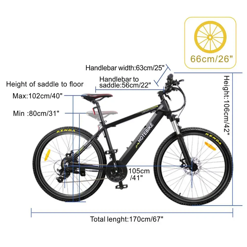 HOTEBIKE 36v 350w Электрический горный велосипед для US 26 &quotсо скрытой батареей