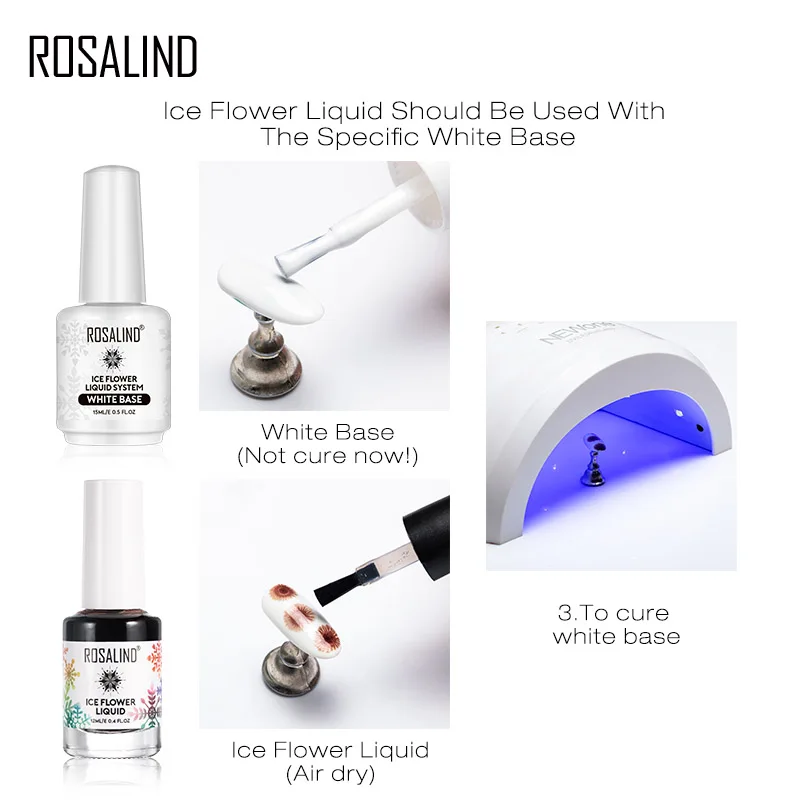 ROSALIND Nail Gel Polish Lacquer For Manicure Hybrid Varnishes Soak Off Ice Flower Primer Blooming Semi Permanent Art |