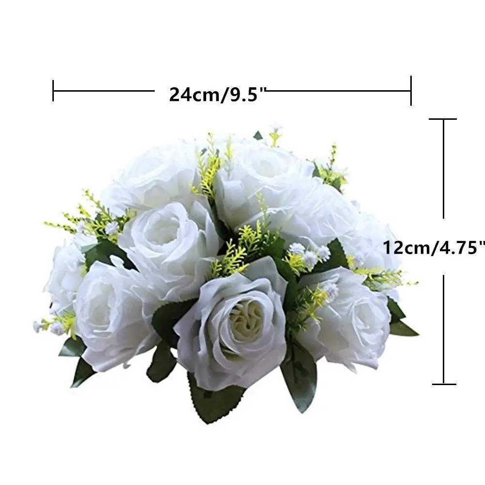 White Rose ERMAKOVA металлическая Цветочная композиция стойка для вазы подсвечник кронштейн канделябр главное украшение Свадебная вечеринка ужин отель украшения - Цвет: White Rose